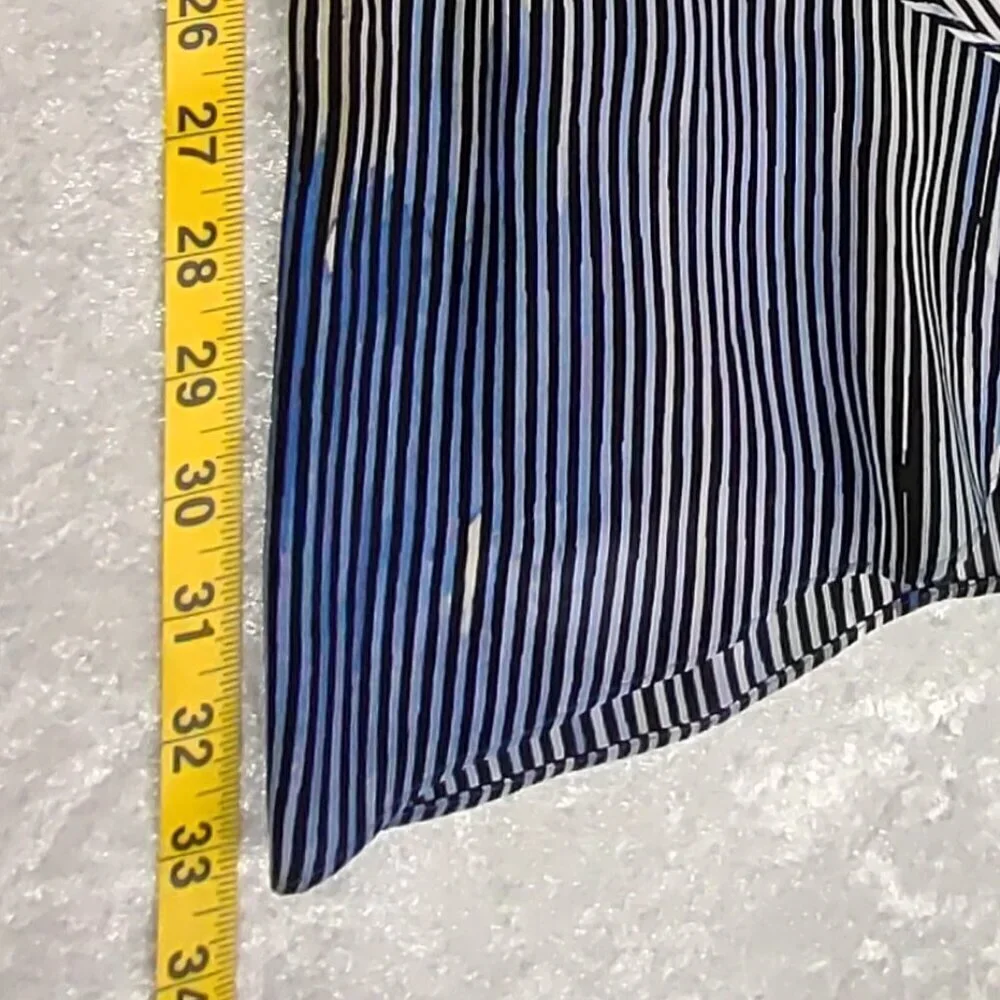 Banana Republic Silk Striped Halter Empire Waist Dress Blue 2P - Picture 7 of 11